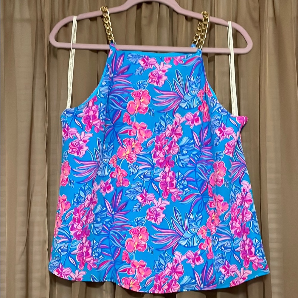 Lilly Pulitzer Joannah Blue and Pink Top